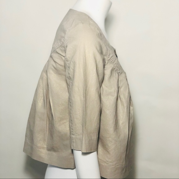 Cropped 3/4 length sleeve Button Down Bolero - Picture 4 of 6